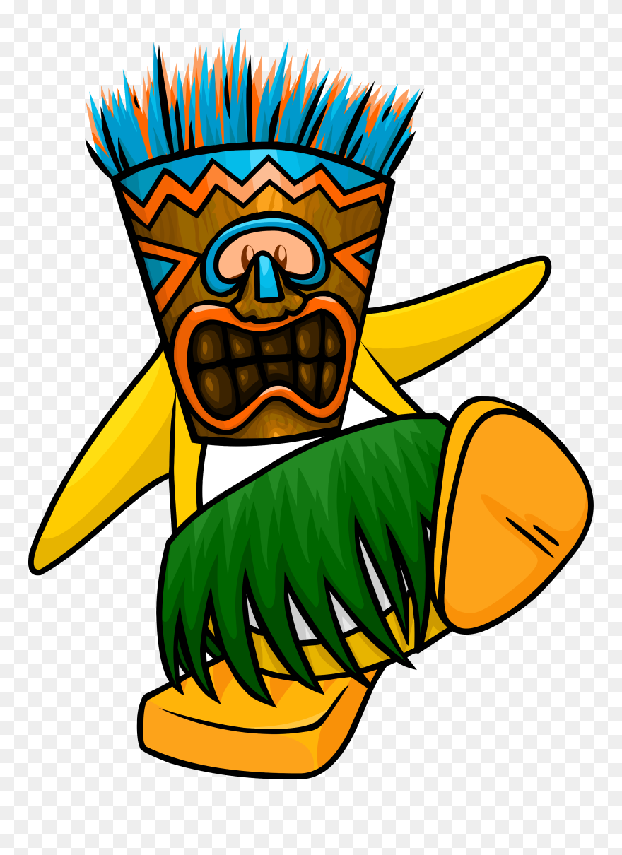 Club Penguin Wiki - Tiki Mask Png Transparent Clipart