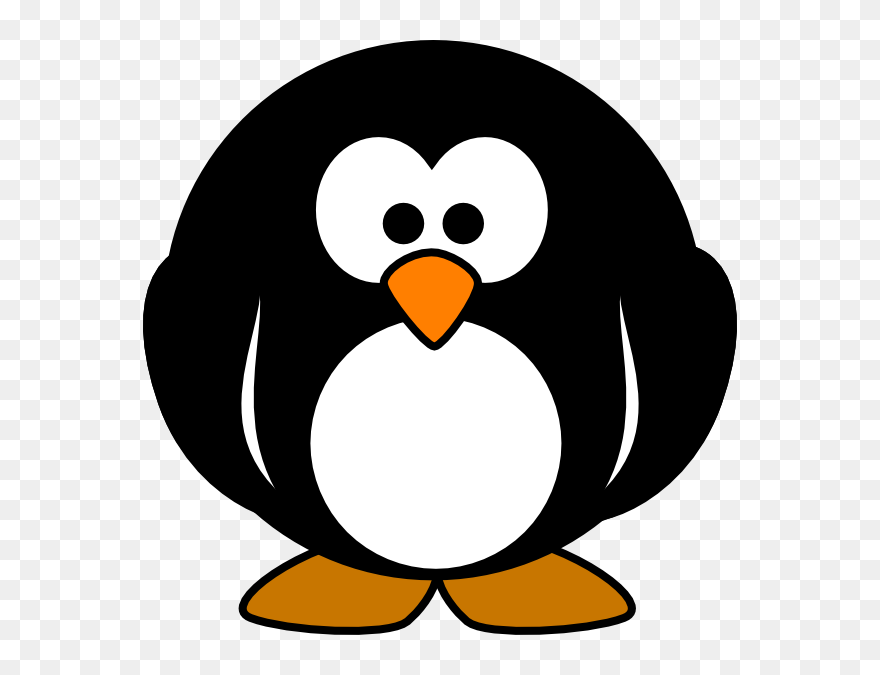 Transparent Plain Clipart - Round Cartoon Penguin - Png Download