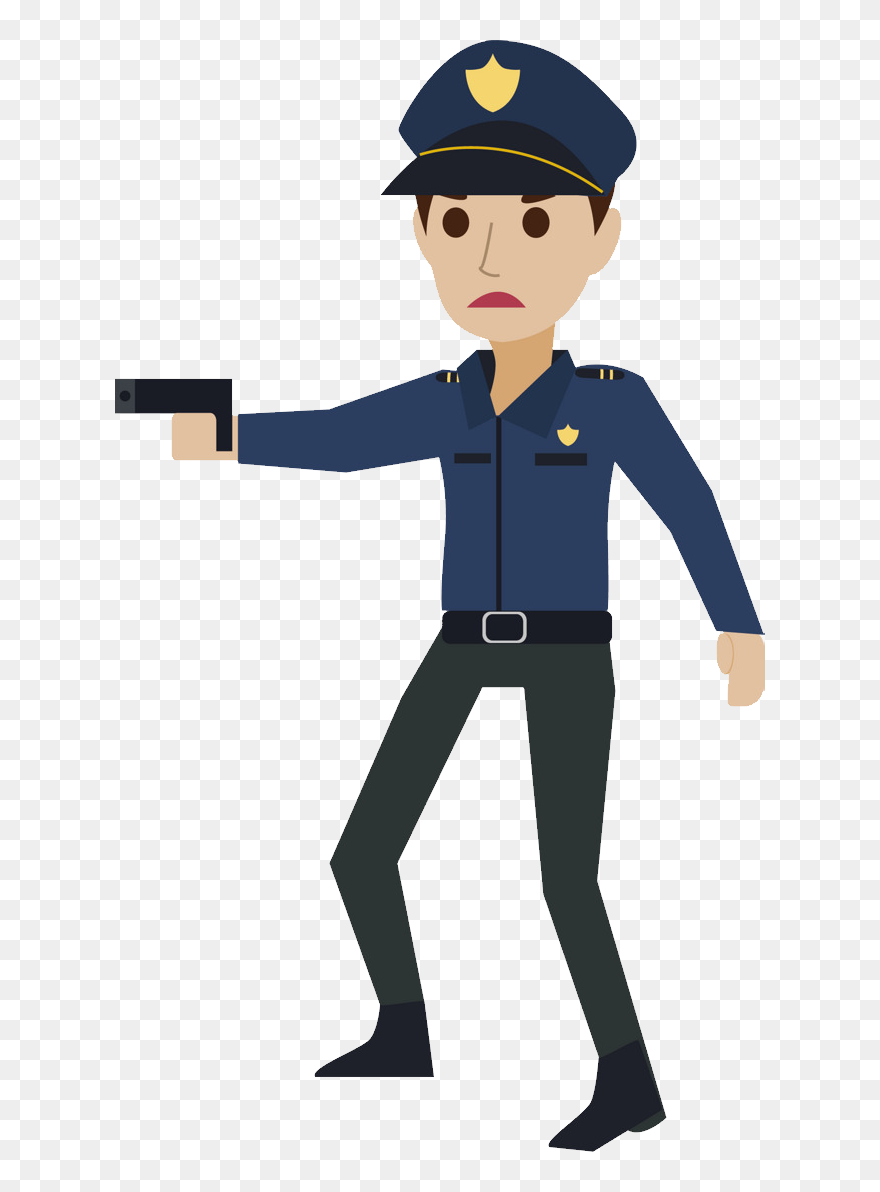 Policeman Png - Police Officer With Gun Cartoon Clipart