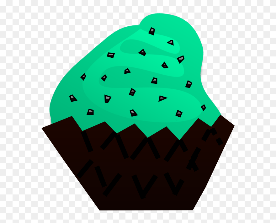 Mint Chocolate Chip Cupcake Clip Art - Mint Chocolate Ice Cream Graphic - Png Download