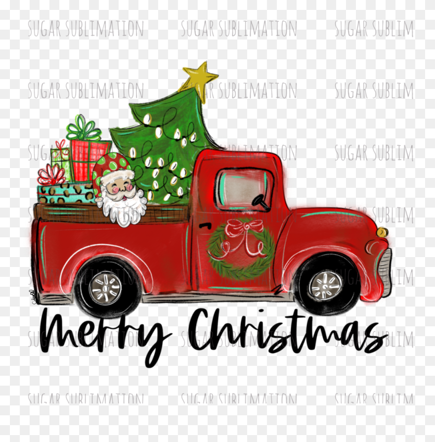 Sublimation Christmas Truck Clipart - Png Download