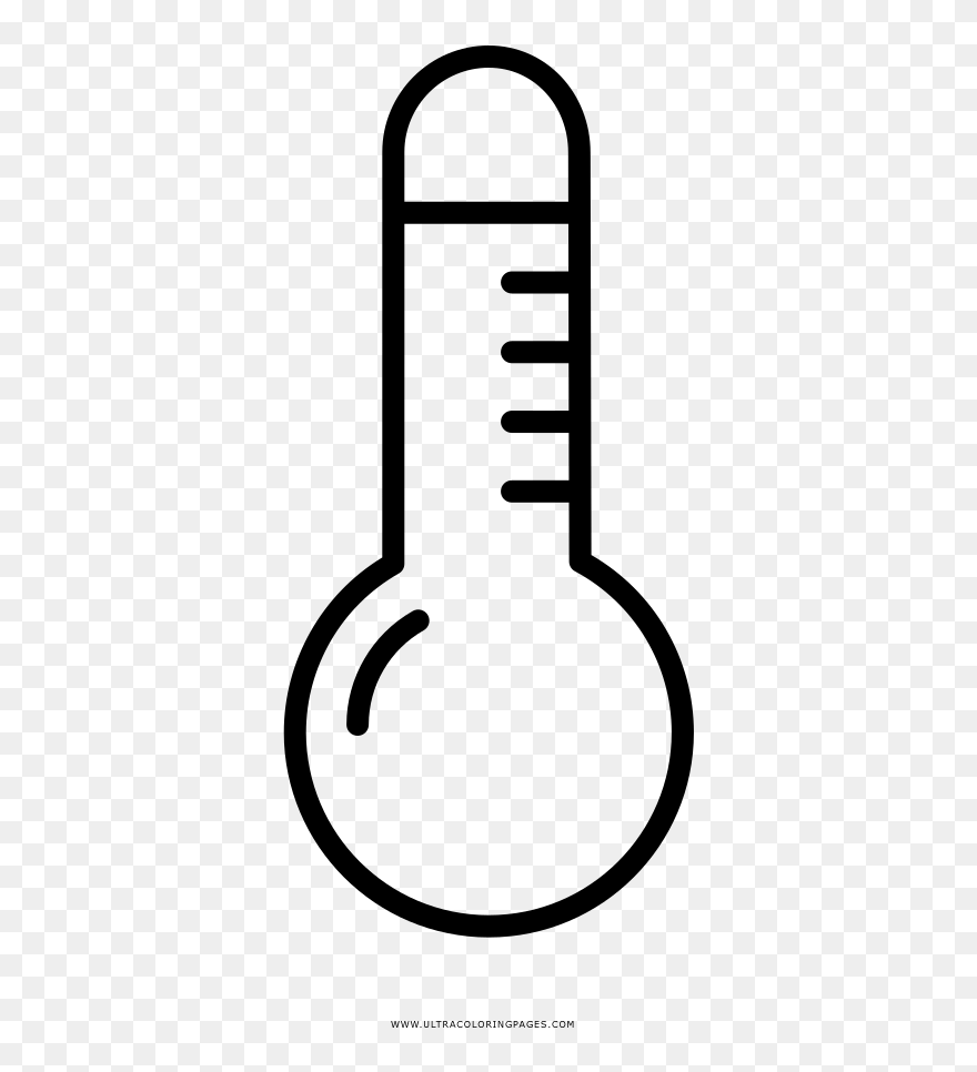 Climate Coloring Page - Thermometer Coloring Page Clipart