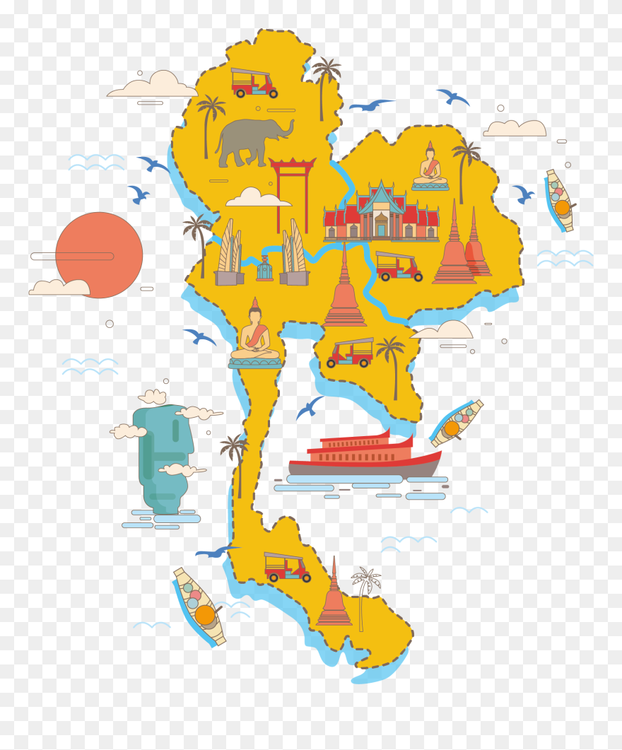 Thailand Map Vector Png Clipart