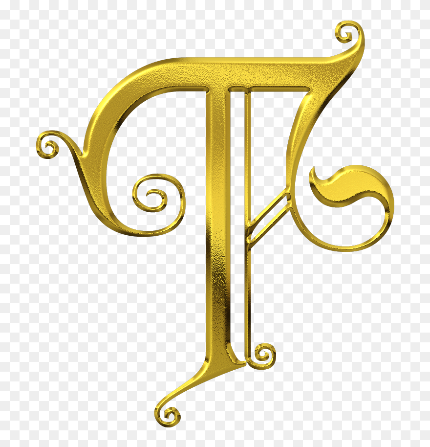T Fancy Letters Gold Letters Letter T Initials - Fancy Letter T Font Clipart