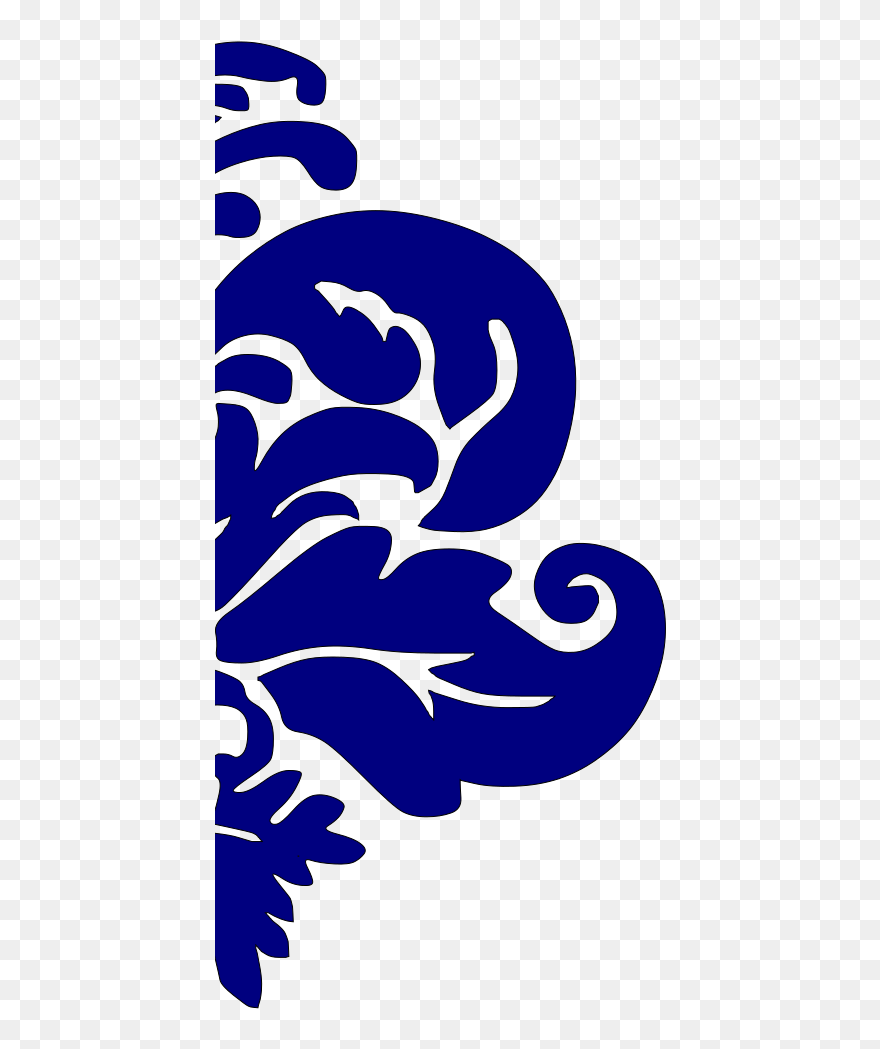 Navy Blue Flower Vector Clipart