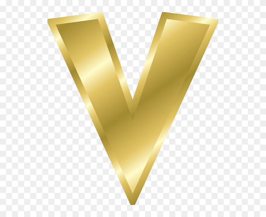 Logo Illustration Png - Gold Letter V Png Clipart
