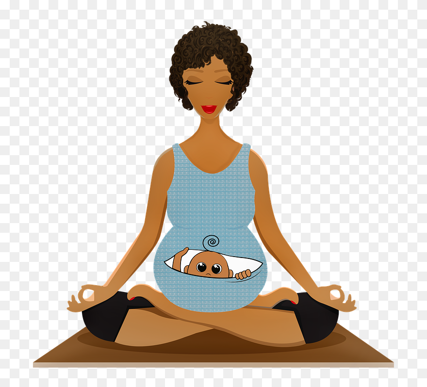 Pregnant Woman Yoga Twins Peek A - Pregnant Lady Clipart