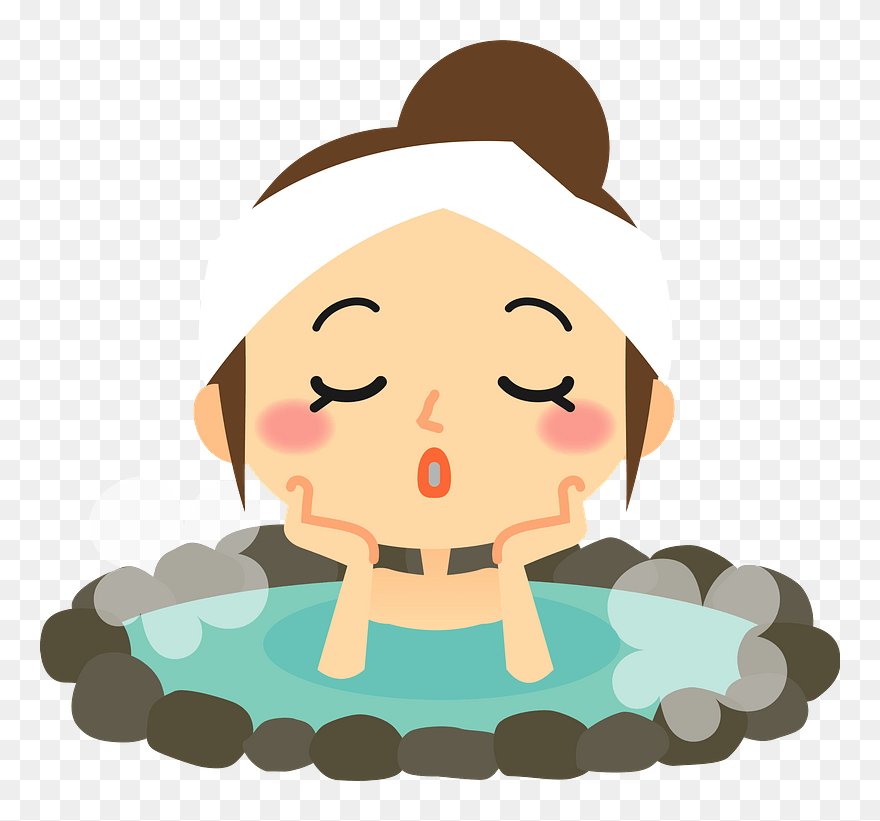 Woman Bathing Hot Springs Clipart - Clip Art - Png Download