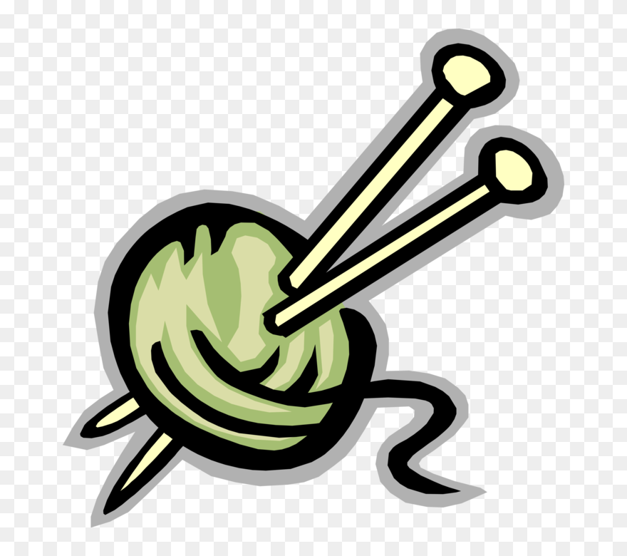 Vector Illustration Of Knitting And Darning Needle - Knitting Clip Art - Png Download
