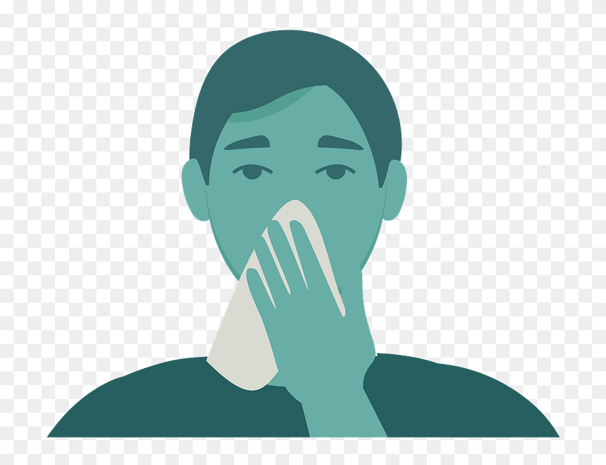 Man Sneezing With Tissue Clipart - Illustration - Png Download