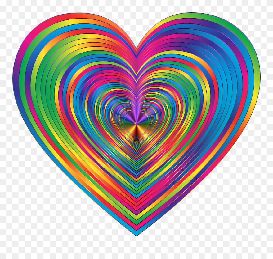 Tie Dye Heart Clipart - Png Download