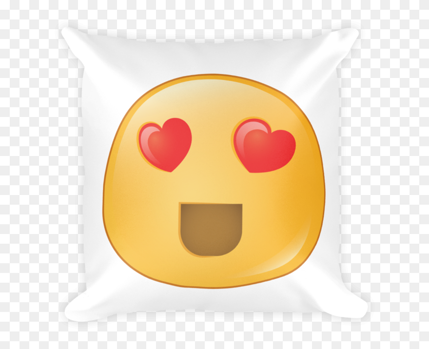 Heart Eyes Emoji Pillow - Cushion Clipart