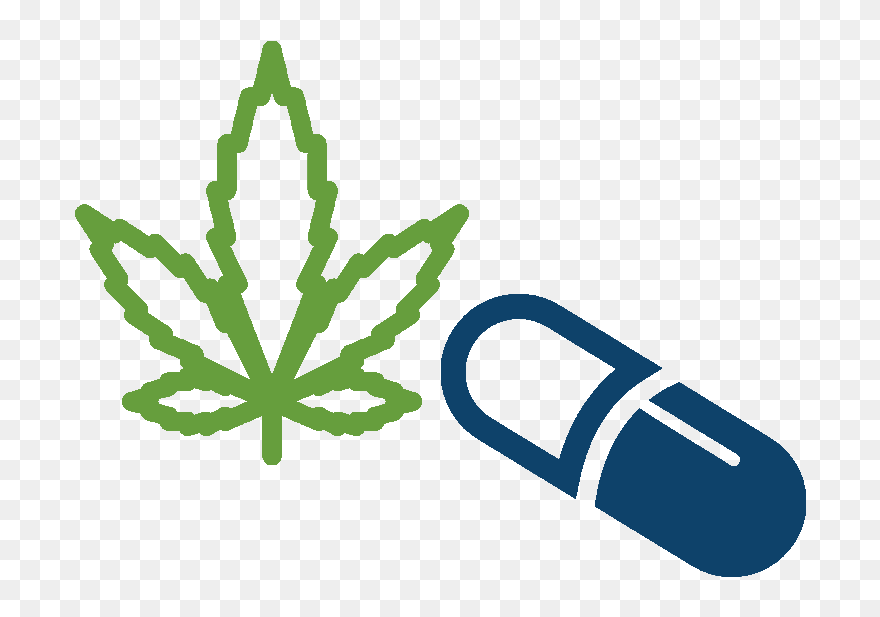 Cannabis Black And White Flat Icon Clipart