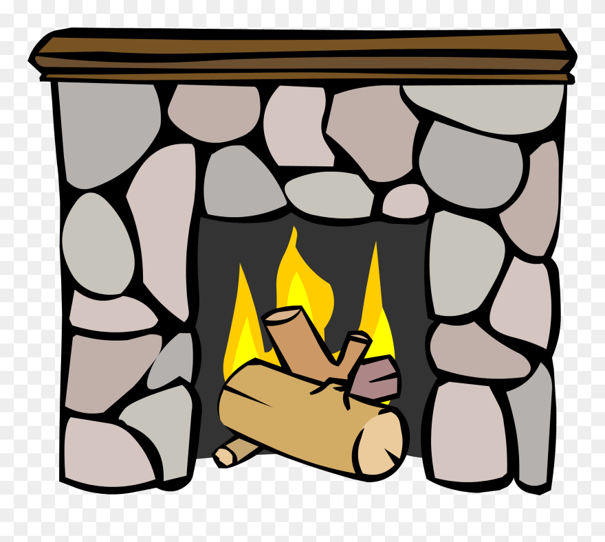 Fireplace Clipart Chimenea - Stone Fireplace Clipart - Png Download