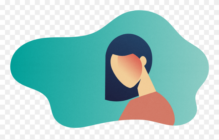 Colourful Silhouette Of A Woman Suffering From Migraine - Construction Paper Clipart