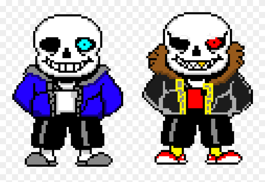 Underfell Sans And Sans - Dusttale Sans Pixel Art Clipart