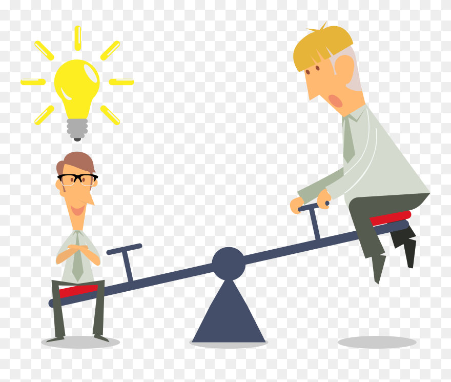 Vector Designer Collaboration - Seesaw Cartoon Png Clipart