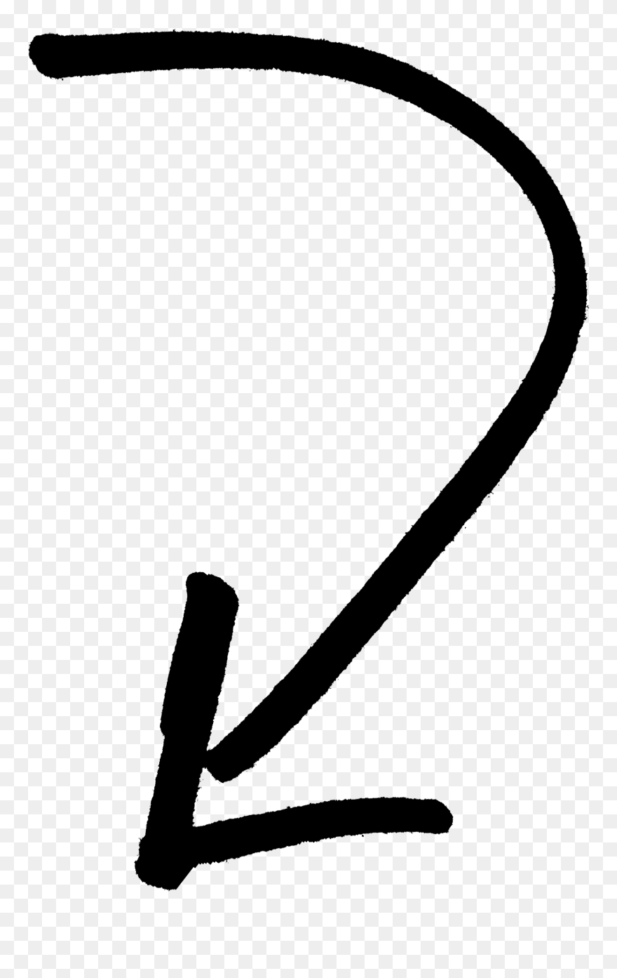 Clipart Arrow Transparent Background - Curved Arrow Pointing Down - Png Download