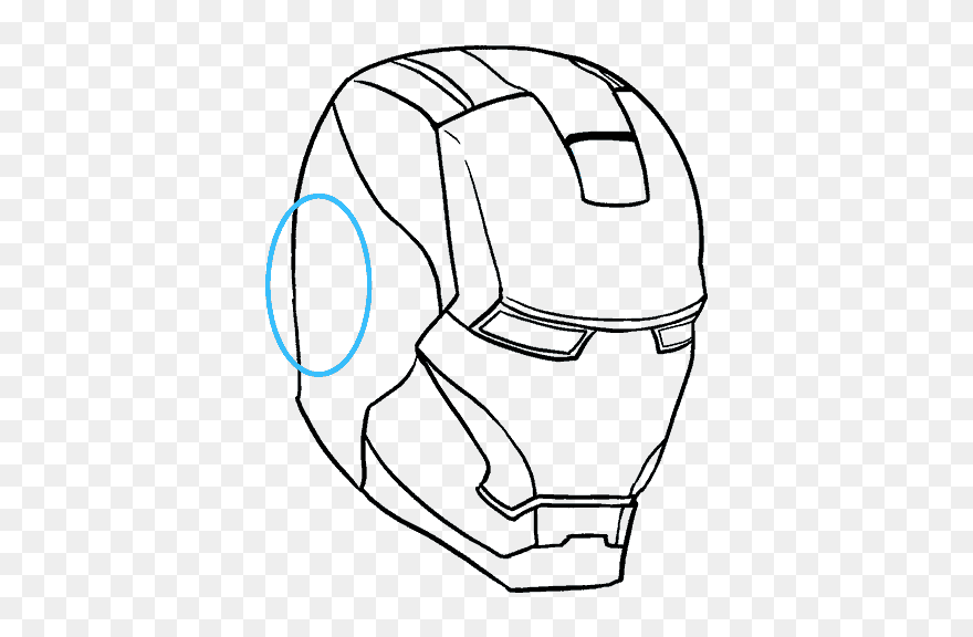 How To Draw Iron Man"s Mask - Drawing Of Iron Man Head Clipart