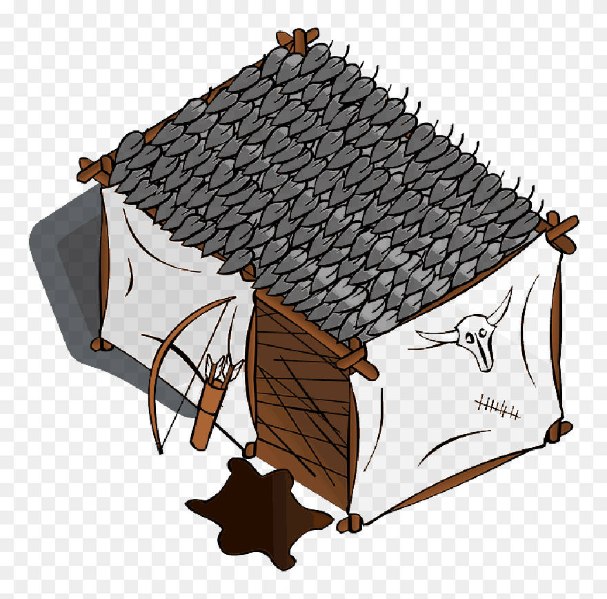 Map, Symbol, Arrow, Bear, Leaves, Bow, Tent, Hunters - Den Clip Art - Png Download