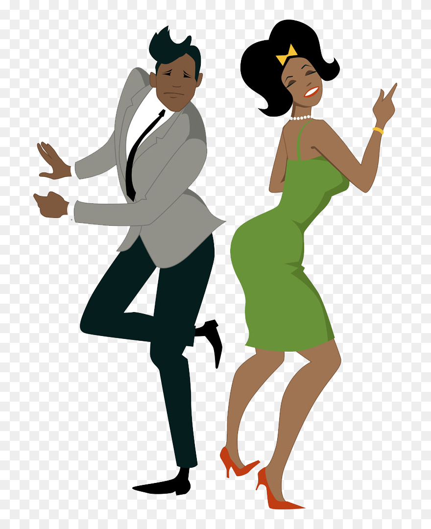 1960s 1950s Dance Twist - African American Couple Dancing Clipart - Png Download