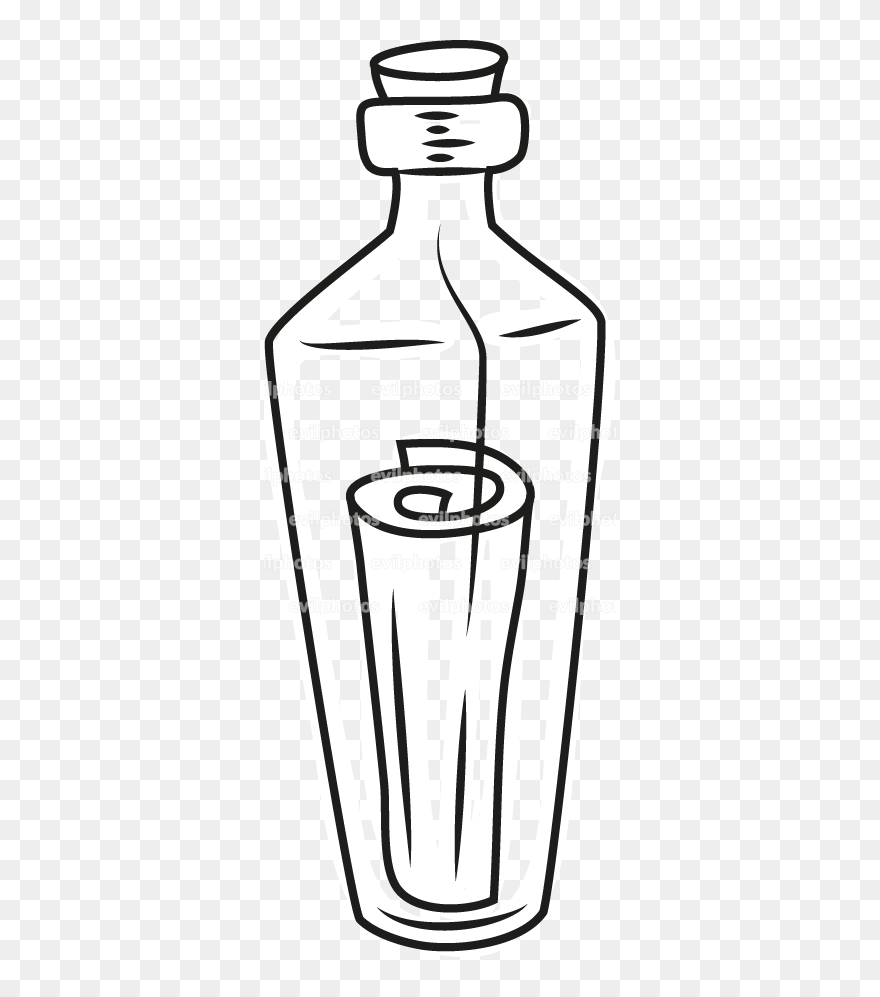 Message In A Bottle Drawing Vector And Stock Photo Clipart
