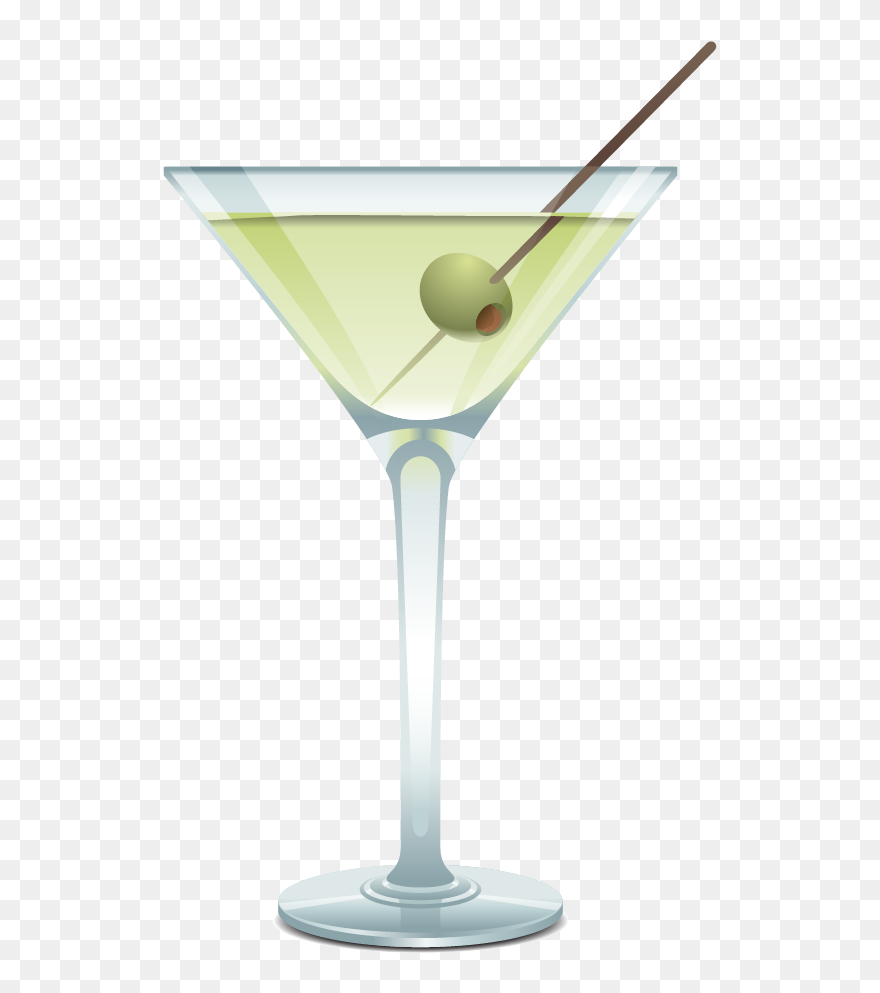 Martini Cocktail Glass Blue Lagoon Cosmopolitan - Classic Cocktail Clipart