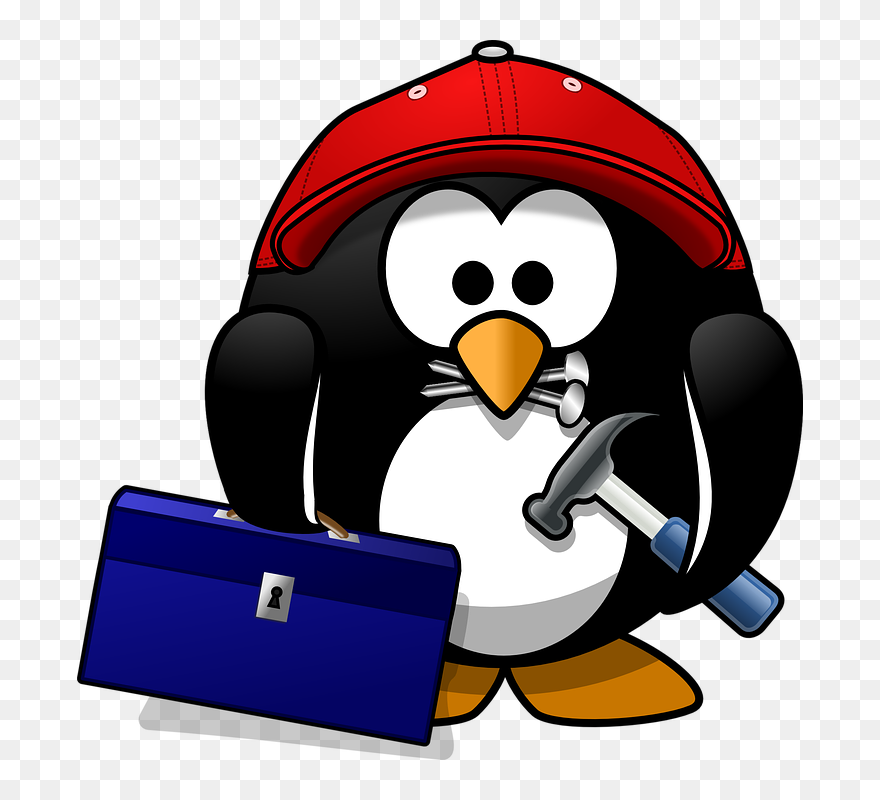 Builder Penguin Clipart