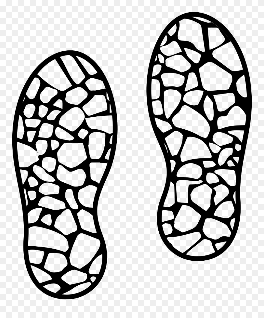 Transparent Shoe Print Outline Clipart - Png Download