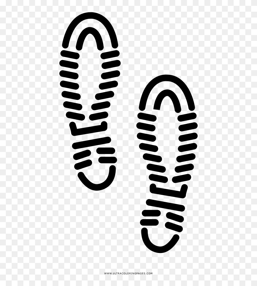 Shoe Prints Coloring Page Illustration- - Huella S De Zapatos Clipart
