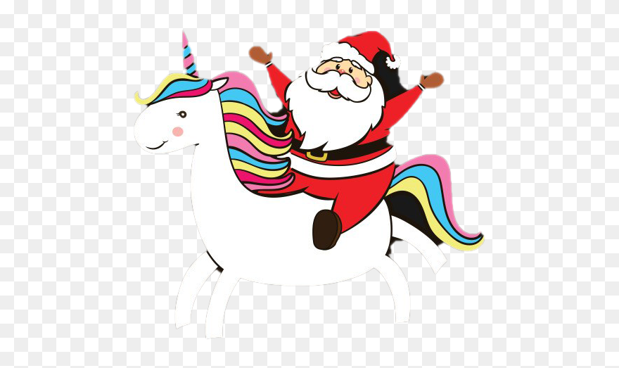 Santa On Unicorn Png Photos - Santa Unicorn Clipart