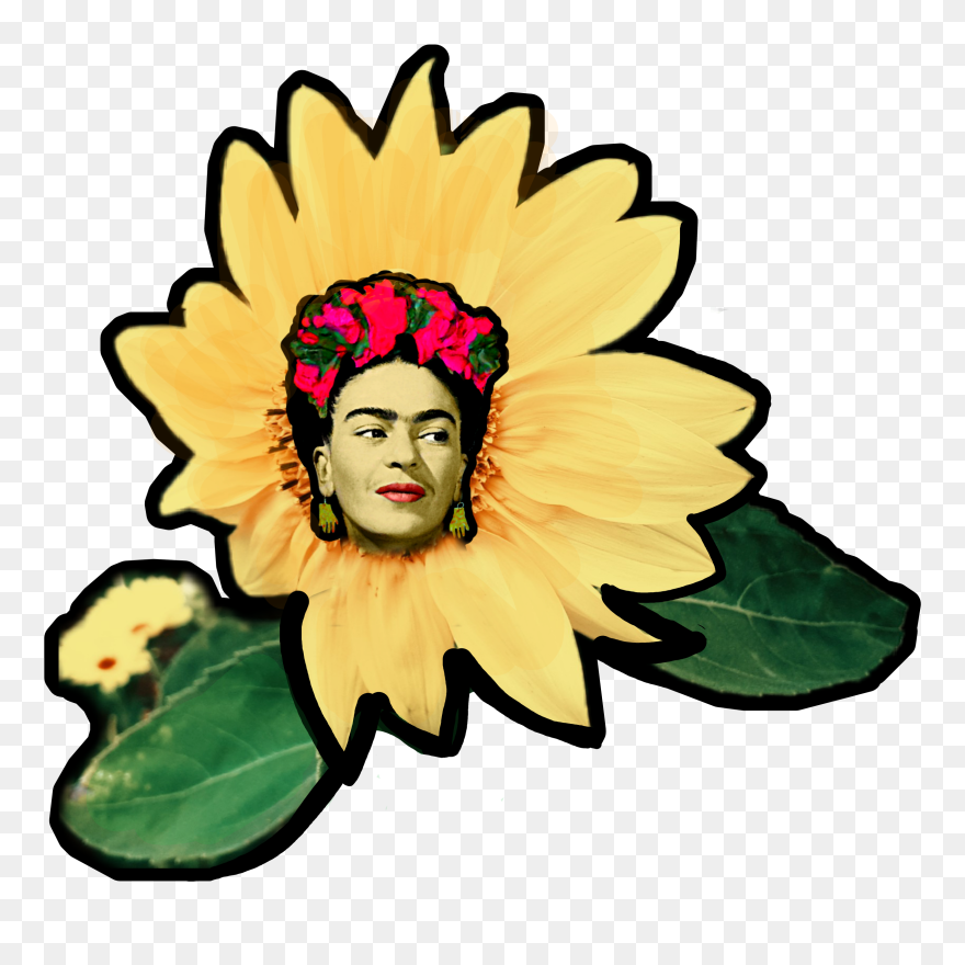 #frida #fridakahlo #sunflower #portrait #face #sunshine - Sunflower Clipart