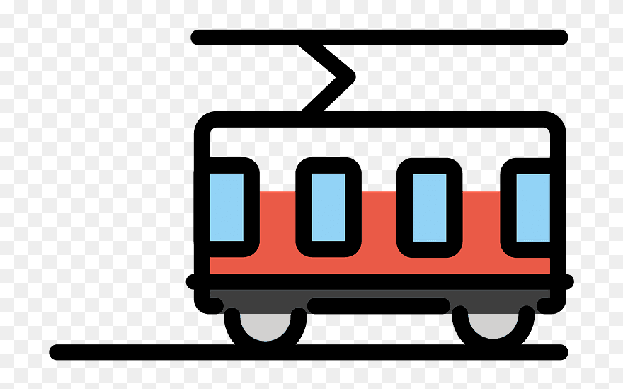 Tram Car Emoji Clipart - Icon - Png Download