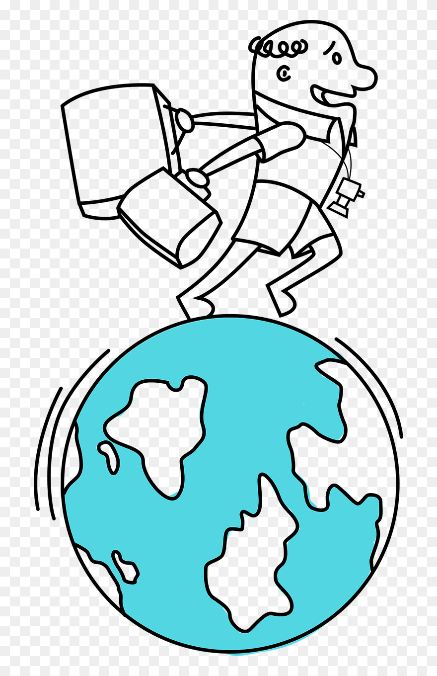 Earth Man Travel Clipart