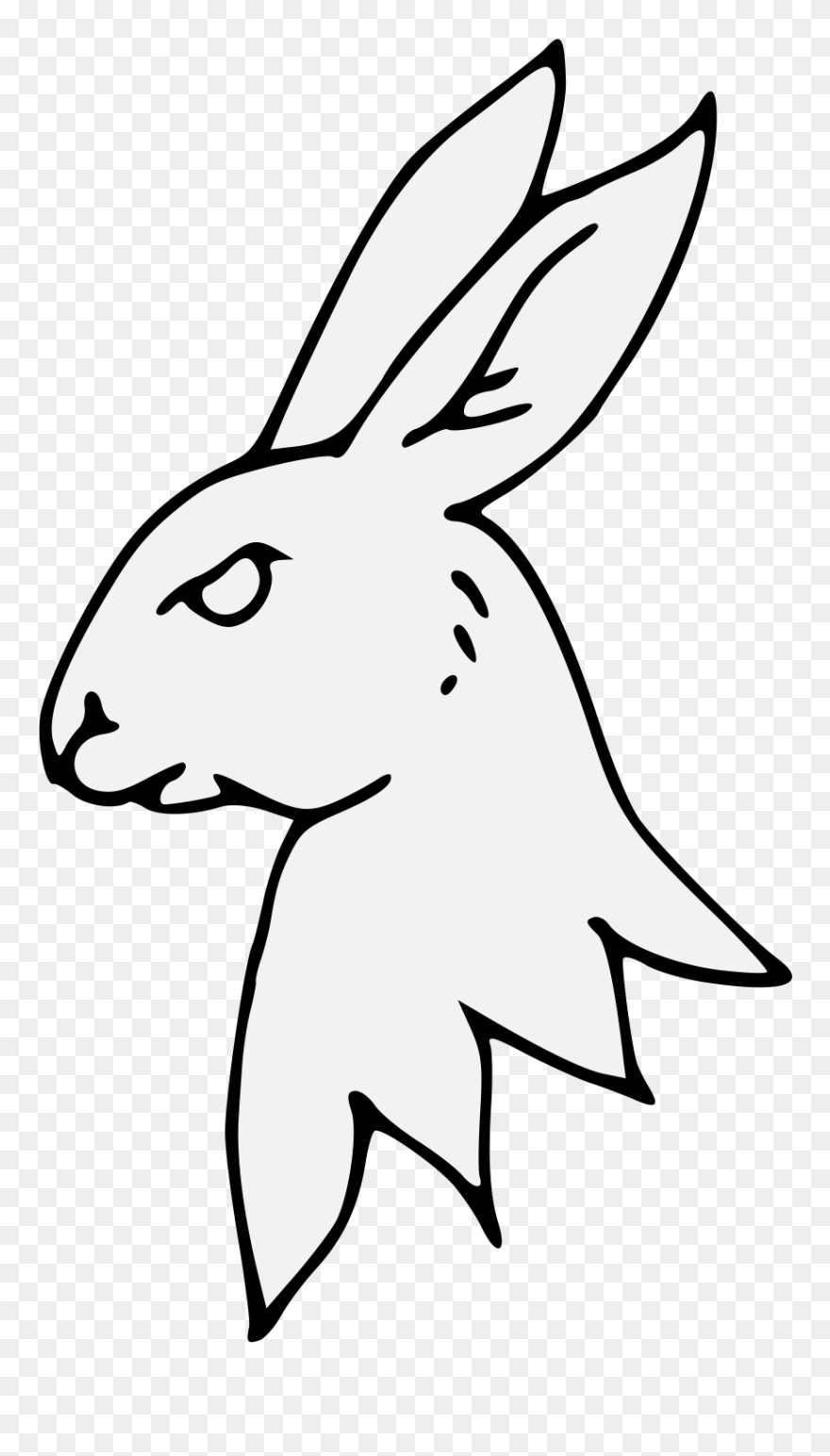 Rabbits Drawing Head Transparent Png Clipart Free Download - Drawing Of Hare Head