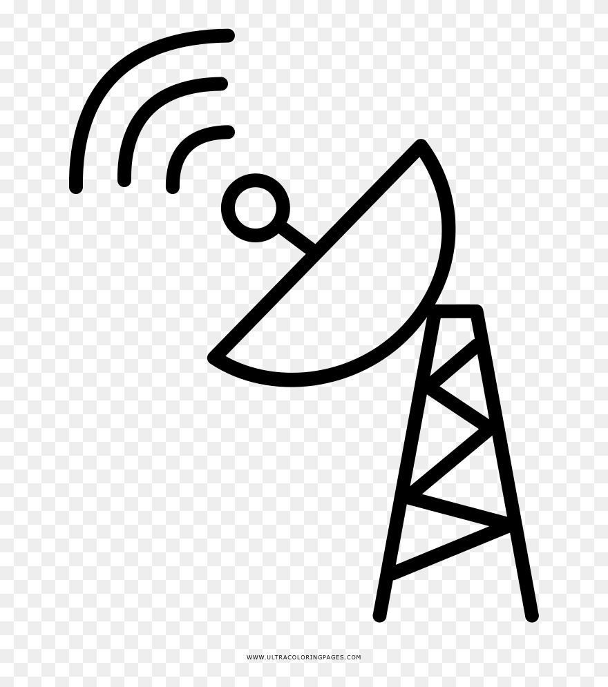 Parabolic Antenna Coloring Page Clipart