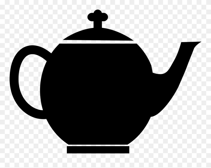Clipart Cup Cawan - Tea Pot Clip Art Black And White - Png Download