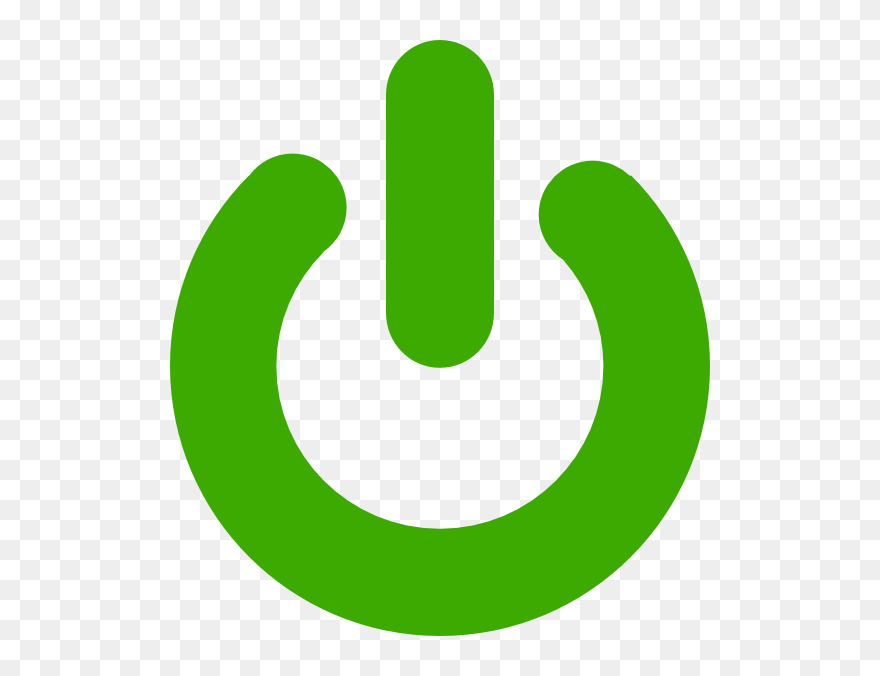 Green Power Button Icon Clipart