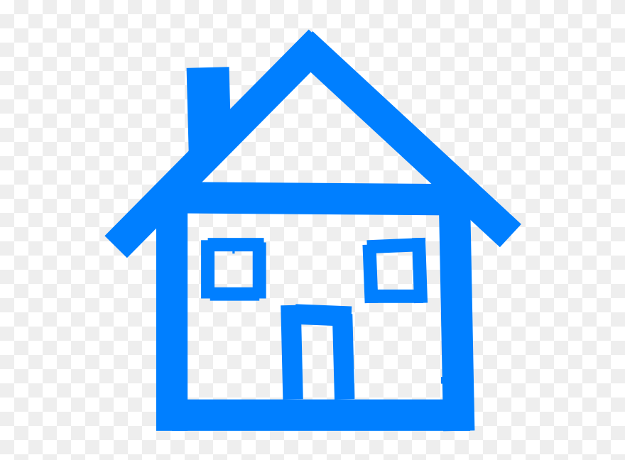 Blue Stick House Clip Art At Clker - House Clipart Red - Png Download