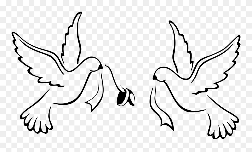 Dove With Rings Clipart - Png Download
