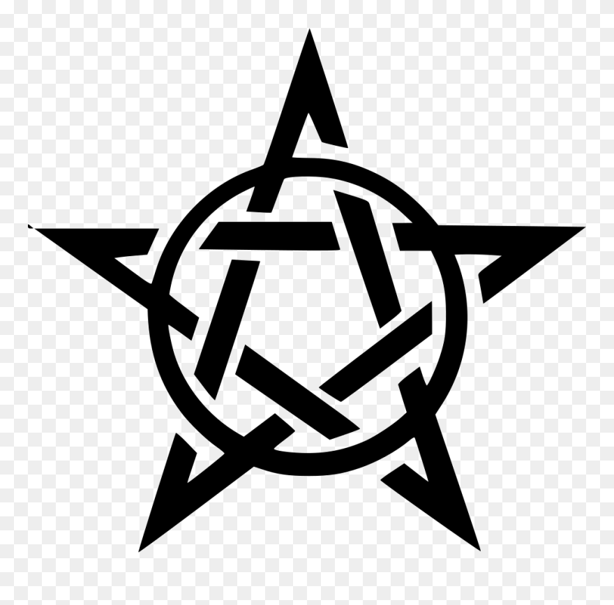 Pentagram Pentacle Stencil - Pentagrama Png Clipart