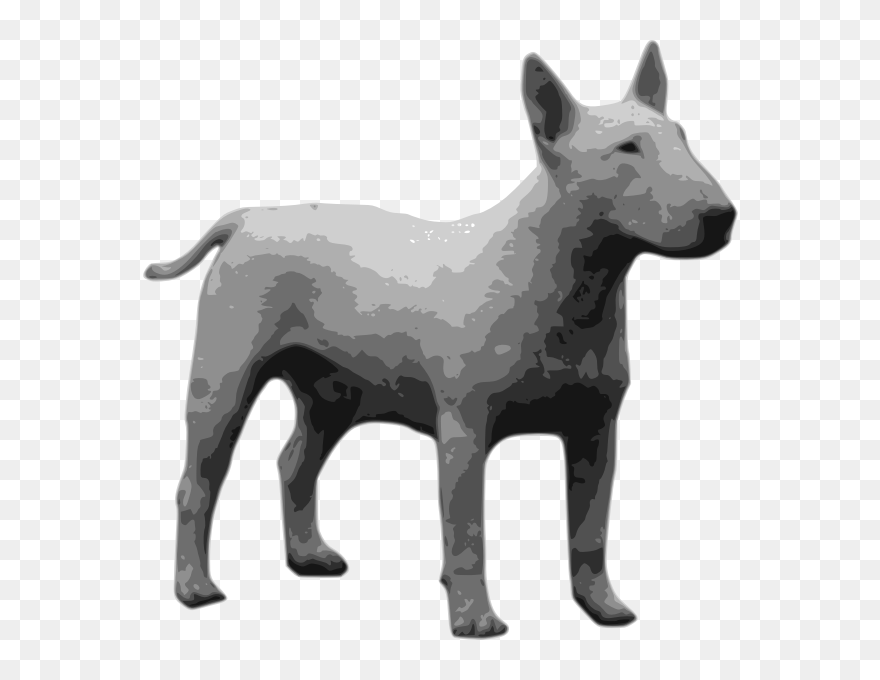 Grayscale Vector Image Bull Terrier - Grayscale Clipart