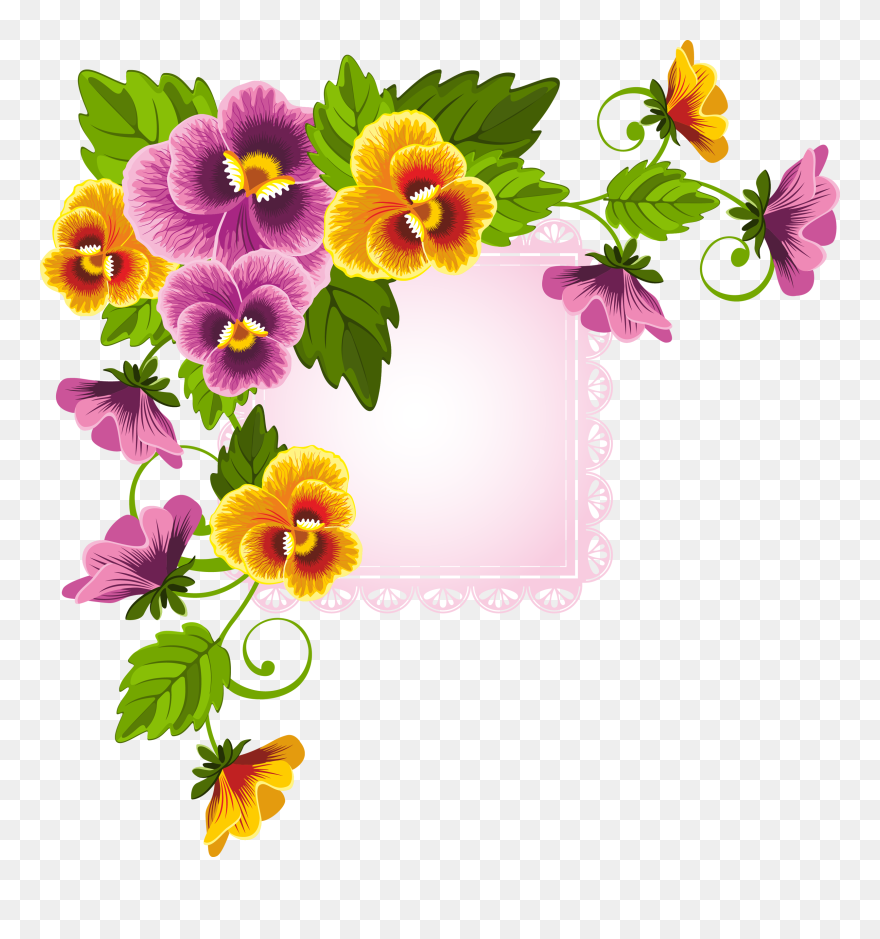 Flower Floral Design Stock Photography - Border Background Design Flowers Clipart