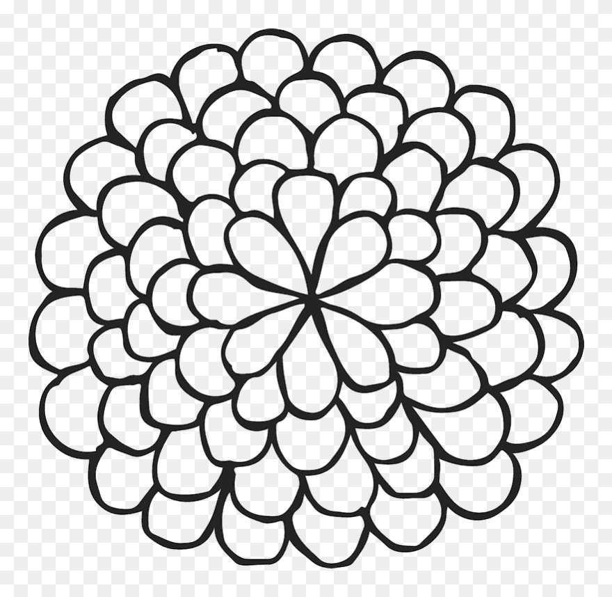 Dahlia Clip Art Image Deadheading Drawing - Outline Image Of Dahlia - Png Download