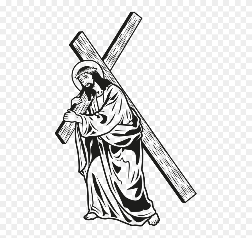 Line Art,art,coloring Book - Cruz Jesus Png Clipart
