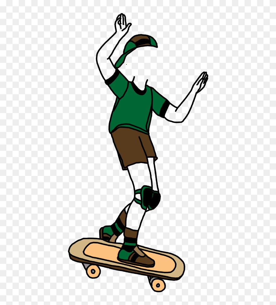 Skateboarding Clip Boy - Girl Skateboarder Transparent Png