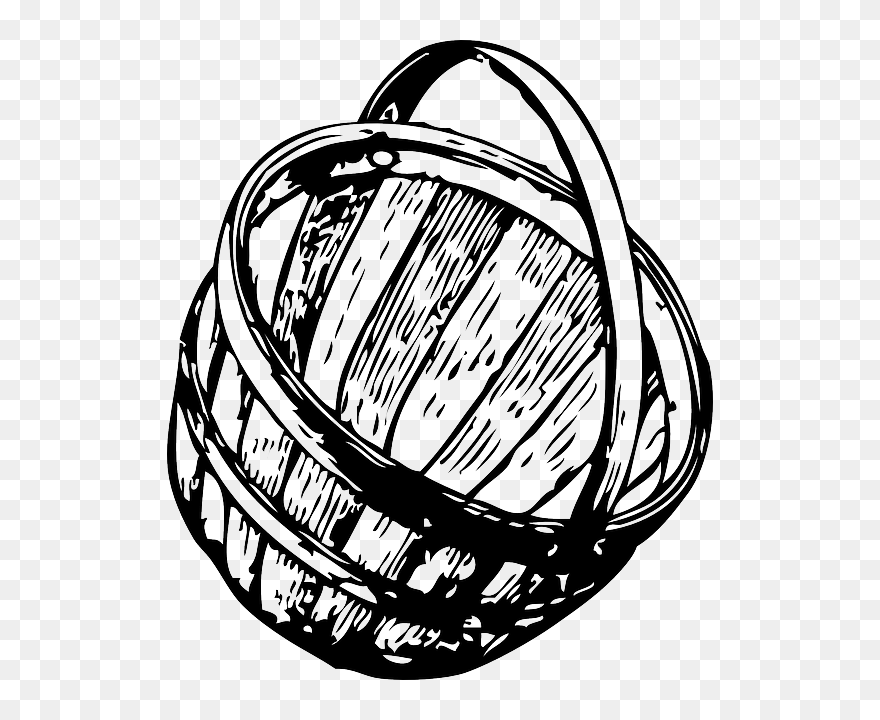 Picnic, Outline, Cartoon, Empty, Half, Automatic - Basket Clip Art - Png Download