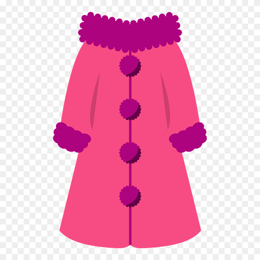 Pink Coat Clothing Clipart - フリー 素材 洋服 レディース - Png Download