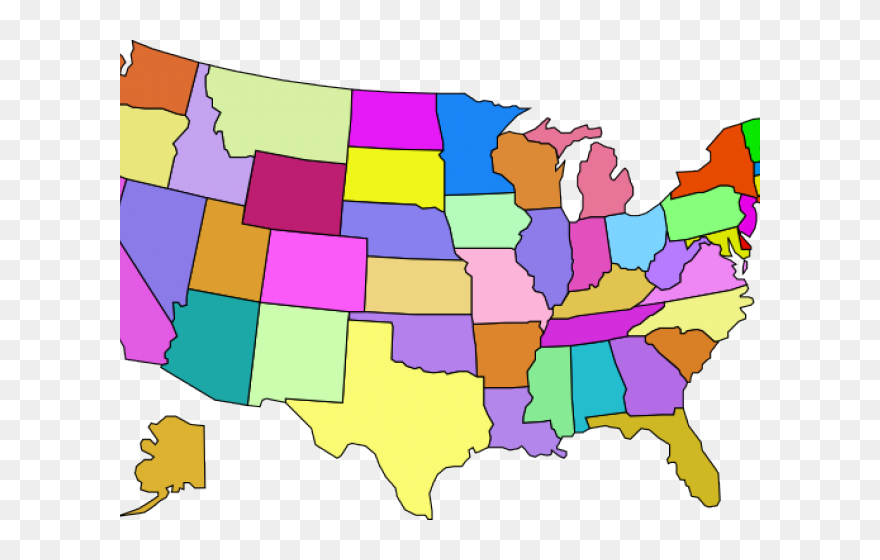 Blank Colored Us Map Clipart