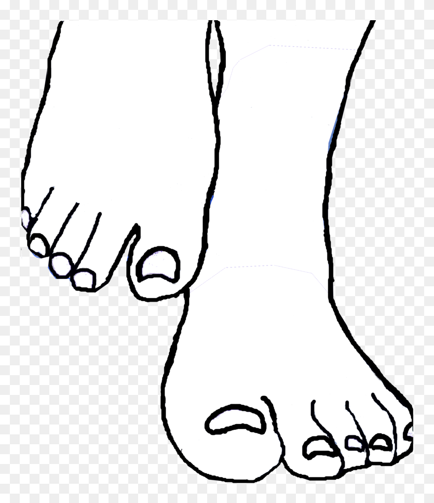 Feet Clipart Line Drawing, Picture - Feet Clipart Black And White - Png Download